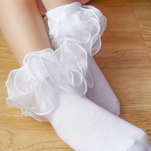 NWT Ruffle Socks - Black Ruffle - White Sock